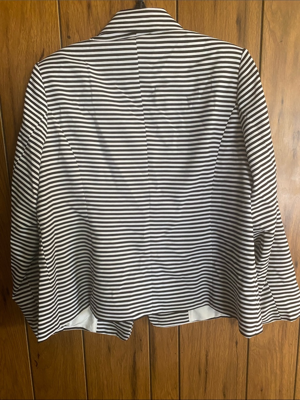 Calvin Klein Black and White Striped Women's Blazer - Picture 4 of 4